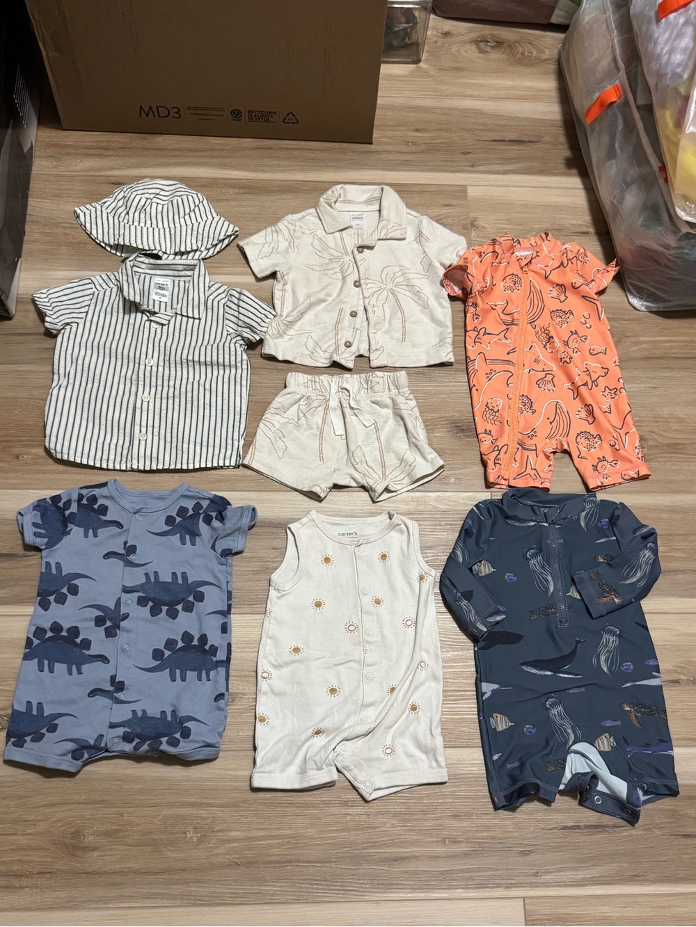 Carter's Baby Boy Summer & Swim Clothes Bundle - Lot of 6 (Size 6 Months / 6M)